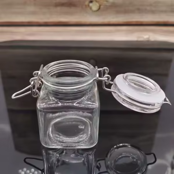100ml Small Soda Lime Glass Jars with Snaps - Image 2