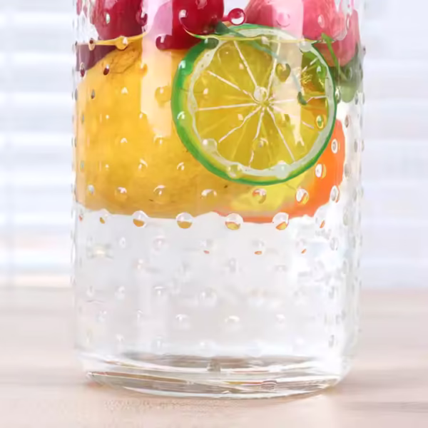 Soda Lime Glass Storage Jar with Hemp Dot Pattern - Image 5