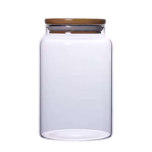 Customizable Specifications High Borosilicate Glass Storage Jar with Bamboo Lid
