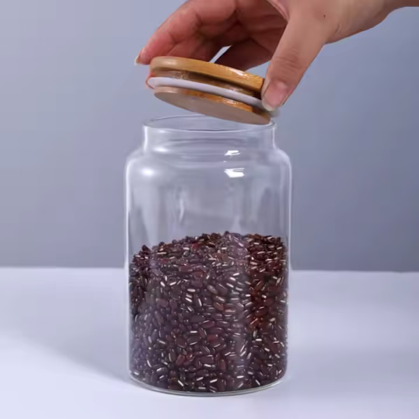 Customizable Specifications High Borosilicate Glass Storage Jar with Bamboo Lid - Image 2